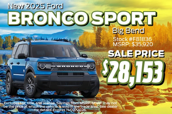 2025 Ford Bronco Sport Buy Offer | Jimmy Michel Motors