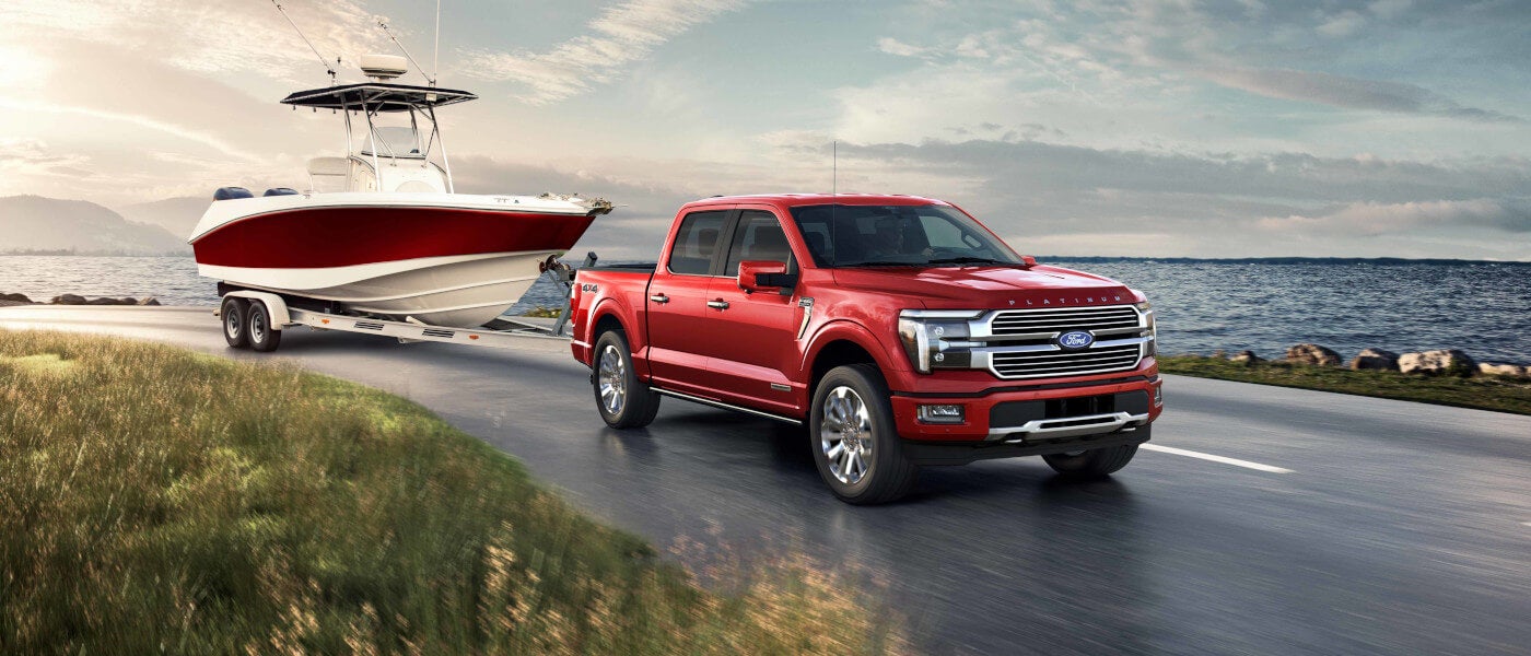 2026 Ford F-150 towing a boat