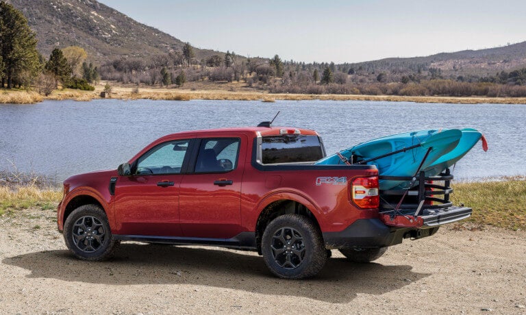 2026 Ford Maverick with kayaks in bed