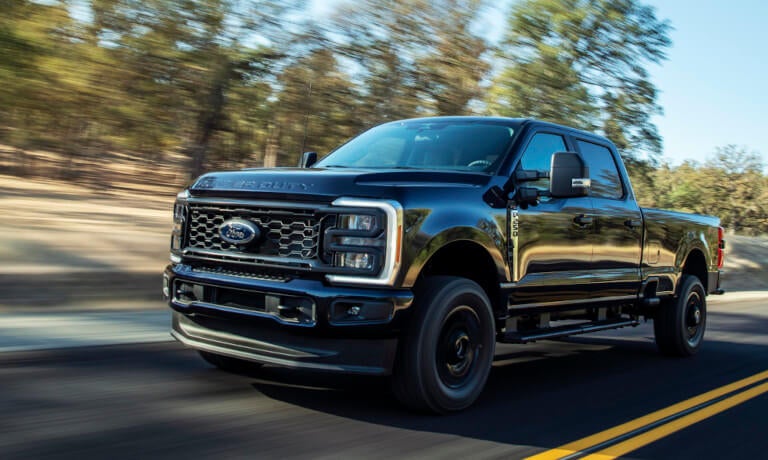 2026 Ford Super Duty driving fast on highway