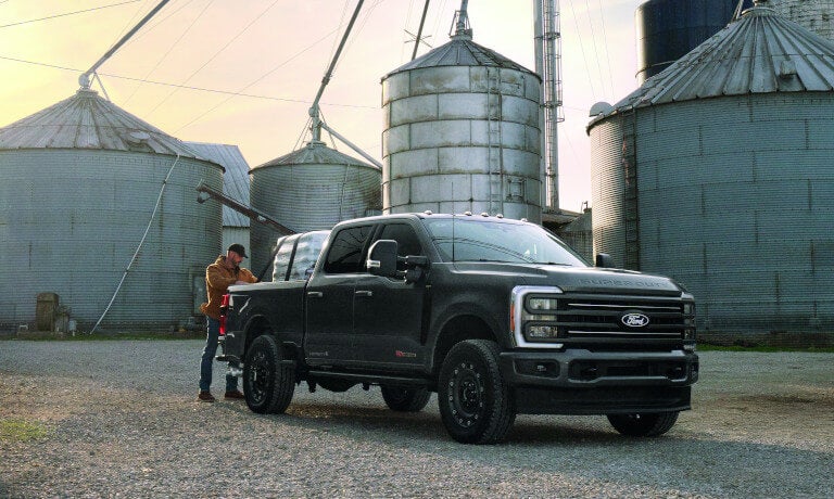2027 Ford Super Duty with cargo loaded in bed
